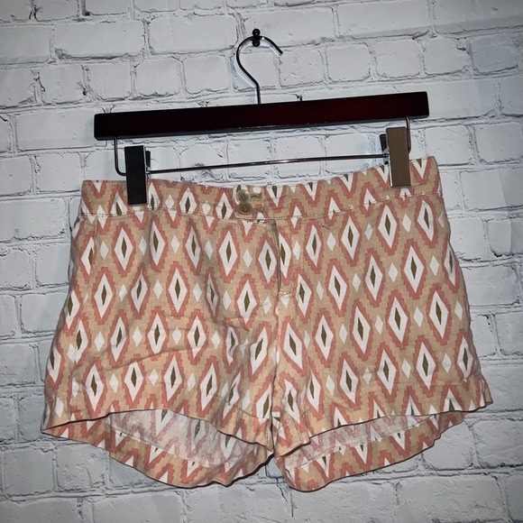 Carole Little Tan, Pink & White High Waist shorts size 0 - Picture 2 of 7